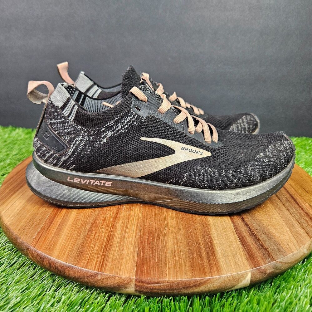 Brooks Womens Levitate 4 Black Running Shoes Sneakers Size 7 B 1203351B041